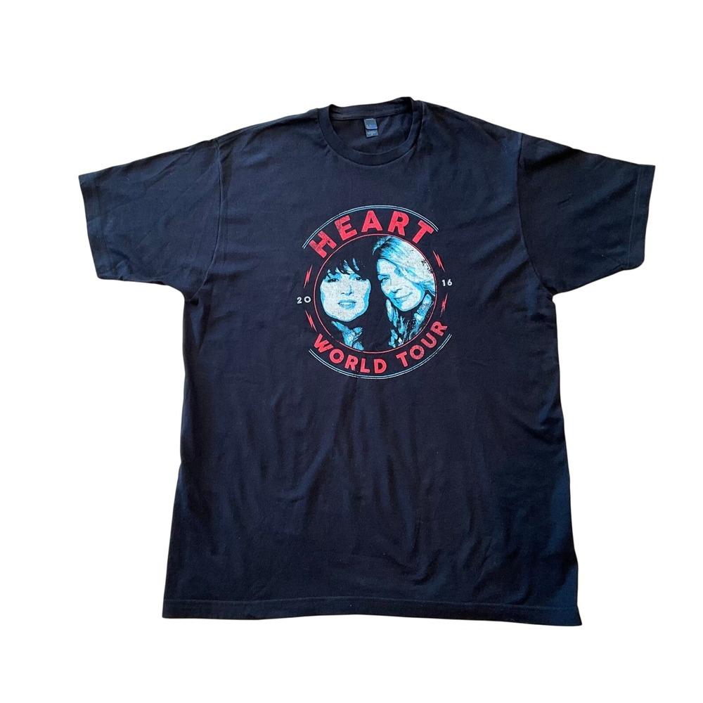 Heart Ann Nancy Wilson World Tour 2016 Band T-Shirt Mens XL Black Tultex
